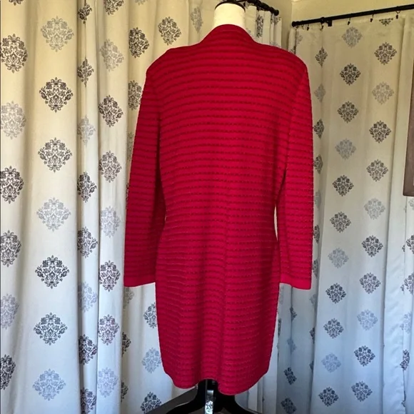 St. John Red and Black Striped Sweater - Picture 4 of 5